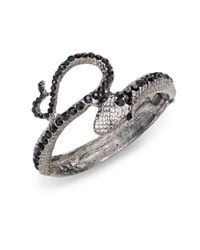 Kenneth Jay Lane | Black Jetaccented Snake Bracelet | Lyst