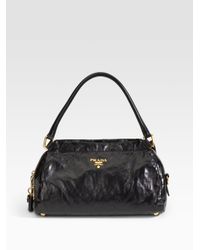 prada bages - Prada Nappa Antique Shoulder Bag in Black | Lyst