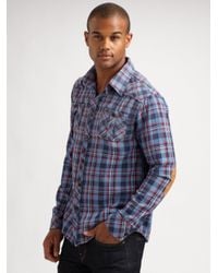 Scotch & Soda | Purple Plaid Flannel Shirt for Men | Lyst