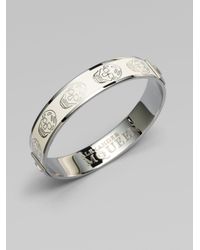 Alexander McQueen | Metallic Enamel Skull Small Bangle Bracelet | Lyst