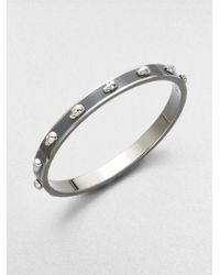 Alexander McQueen | Gray 3d Enamel Skull Small Bangle Bracelet/silvertone | Lyst