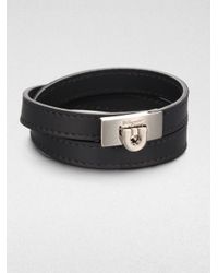 Ferragamo | Black Gancini Bracelet for Men | Lyst