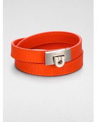 Ferragamo | Orange Gancini Bracelet for Men | Lyst