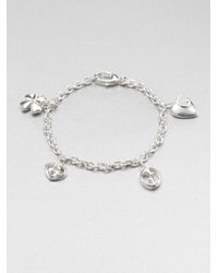 Gucci | Metallic Sterling Silver Charm Bracelet for Men | Lyst