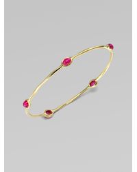 Ippolita | Metallic 18k Gold Ruby Cabochon Bangle Bracelet | Lyst