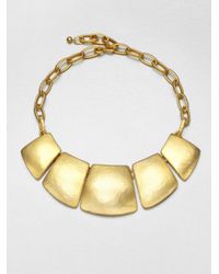 Kenneth Jay Lane | Metallic Geometric Bib Necklace | Lyst