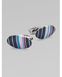 Paul Smith | Blue Striped Cufflinks for Men | Lyst