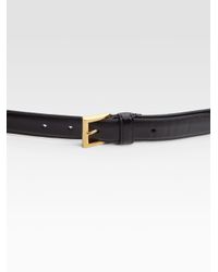 Prada Saffiano Vernice Chain Belt in Gold (black-gold) | Lyst  