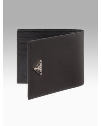 Prada | Black Nylon Billfold Wallet for Men | Lyst