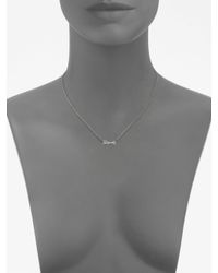 Sydney Evan | Diamond & 14k White Gold Small Love Necklace | Lyst