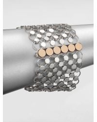 John Hardy | Metallic Sterling Silver & 18K Yellow Gold Wide Dot Bracelet | Lyst