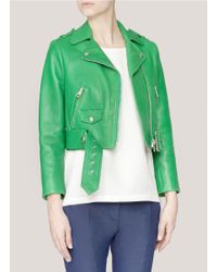 acne cropped leather jacket