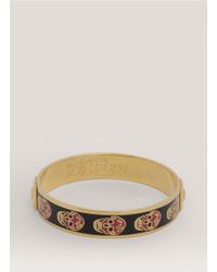 Alexander McQueen | Black Enamel Skull Bangle | Lyst