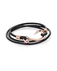 Giles & Brother | Black Leather Wrap Bracelet | Lyst