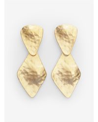 Kenneth Jay Lane | Metallic Textured Gold-tone Drop Earrings | Lyst