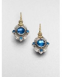 Konstantino | Metallic Semi Precious Multistone Sterling Silver 18k Gold Drop Earrings | Lyst
