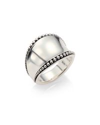 Lagos | Sterling Silver Caviaredged Ring | Lyst