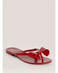 red bow flip flops