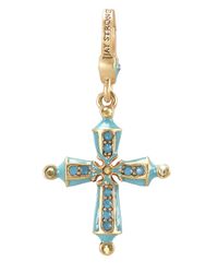 Jay Strongwater | Blue Birthstone Cross Charm | Lyst
