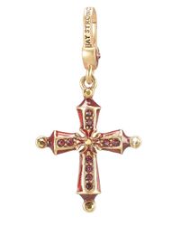 Jay Strongwater | Red Birthstone Cross Charm | Lyst
