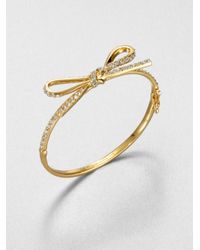 kate spade new york | Metallic Pavé Bow Bracelet | Lyst