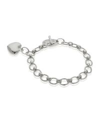 Links Of London Heart Charm Bracelet In Silver Metallic Lyst