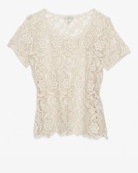 Joie Crochet Cotton Lace Top in Ivory (White) - Lyst
