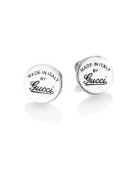 Gucci | Metallic Sterling Silver Signature Stud Earrings | Lyst