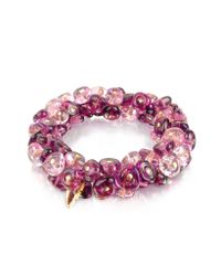 Antica Murrina - Purple Rubik - Murano Glass Drops Stretch Bracelet - Lyst