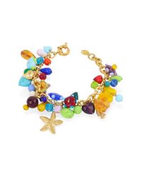 Antica Murrina - Blue Marilena - Murano Glass Marine Gold Plated Bracelet - Lyst