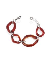 Antica Murrina - Red Broadway Iridescent Murano Glass Link Chain Bracelet - Lyst