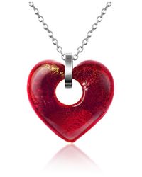 Antica Murrina - Red Heartbeat Murano Glass Heart Necklace - Lyst