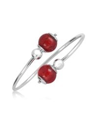 Antica Murrina - Venere Red Murano Glass Sterling Silver Bangle - Lyst
