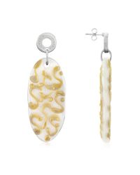 Antica Murrina - White Caprice Murano Glass Drop Earrings - Lyst