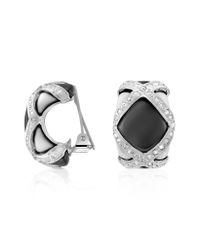 AZ Collection - Black & White Clip On Earrings - Lyst