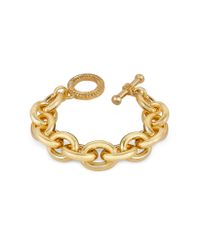 AZ Collection - Metallic Gold Plated Chain Toggle Bracelet - Lyst
