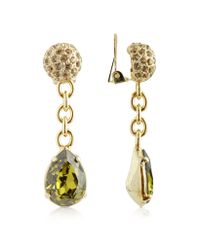 AZ Collection | Metallic Green Clip-on Drop Earrings | Lyst