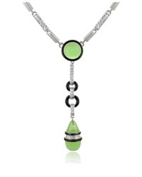 AZ Collection - Metallic Crystal Drop Necklace - Lyst