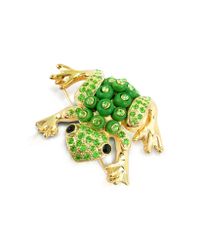AZ Collection - Green Frog Brooch - Lyst