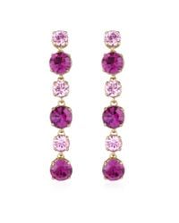 AZ Collection - Pink & Amethyst Drop Earrings - Lyst