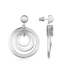 AZ Collection - Metallic Silver-plated Drop Earrings - Lyst
