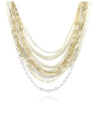 Daco Milano | Metallic Multi-strand Sterling Silver Lace Chain Necklace | Lyst