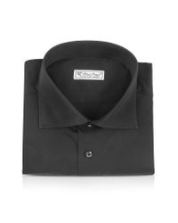 FORZIERI | Blue Roses - Solid Black Wide Spread Collar Cotton Slim Dress Shirt for Men | Lyst