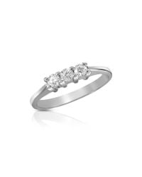 FORZIERI | Metallic 0.10 Ct Three-stone Diamond 18k Gold Ring | Lyst