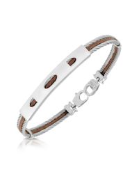 FORZIERI | Metallic Stainless Steel Bracelet With Rectangular Plaque for Men | Lyst