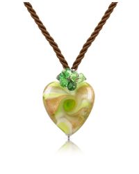 House of Murano - Green Vortice - Lime Murano Glass Swirling Heart Necklace - Lyst