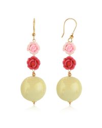 House of Murano - Pink Rose Murano Glass Drop Earrings - Lyst