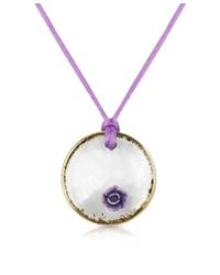 House of Murano - White Round Murano Glass Pendant W/ Lace - Lyst