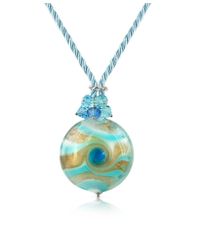 House of Murano - Blue Vortice - Turquoise Murano Glass Swirling Bead Necklace - Lyst