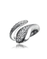 Just Cavalli - White Secret - Crystal Diamondback Snake Ring - Lyst